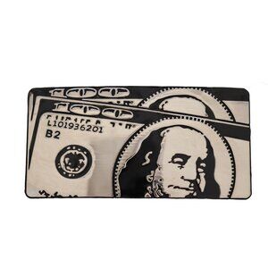 New Men Silver Metal Belt Buckle Hip Hop Street Fashion Gangster 100$ Bill Money